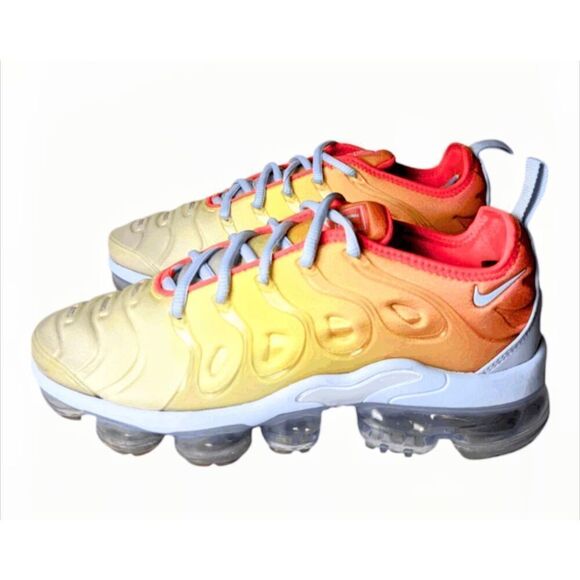 NIKE Air VaporMax Plus "Opti Yellow Laser Crimson' Running Shoes Size 7.5 - Picture 3 of 9